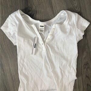 PINK Victoria's Secret White Short Sleeve Tee